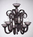 6 light amethyst Murano glass chandelier