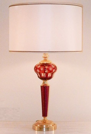 1 Bulb Cast brass Strass crystal table lamp