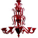 Handblown custom glass chandelier  by Vittorio Zecchin at Venini