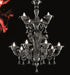 Black Murano Glass Two Tier Chandelier