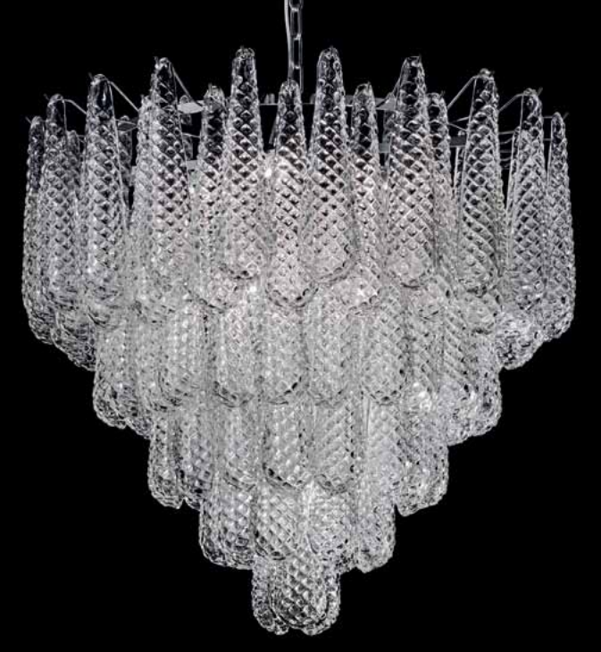 80 cm piastra glass chandelier in modernist mid-century style