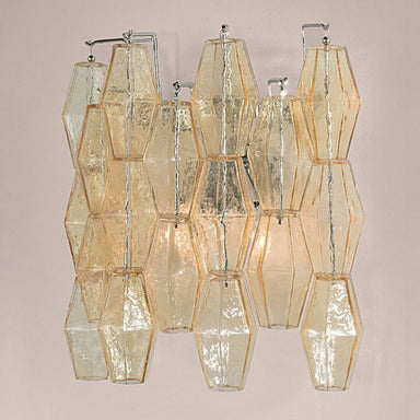 Modern mid-century Murano glass polyhedral wall light