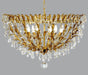 Classically Designed Gold Ceiling Light with Glass Crystals
