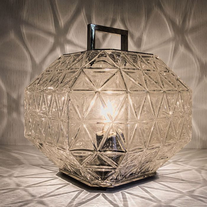 Crystal table lantern with rose gold option