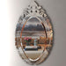 Large oval Venetian bevelled wall mirror