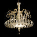 Large white and gold Murano glass chandelier with gold trim