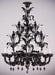 Black Murano glass and crystal chandelier