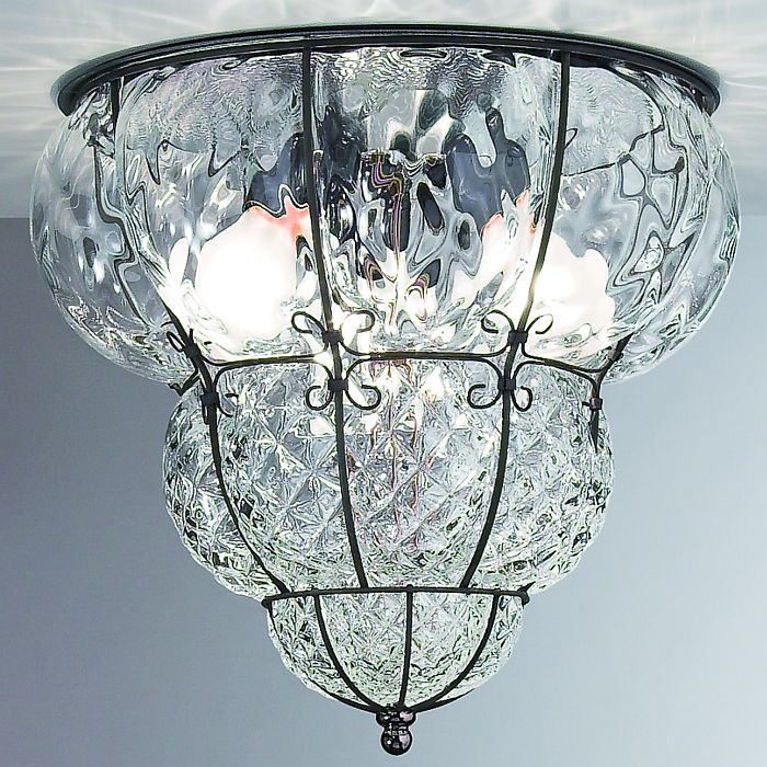 Classic Venetian 'baloton' crystal ceiling light fitting