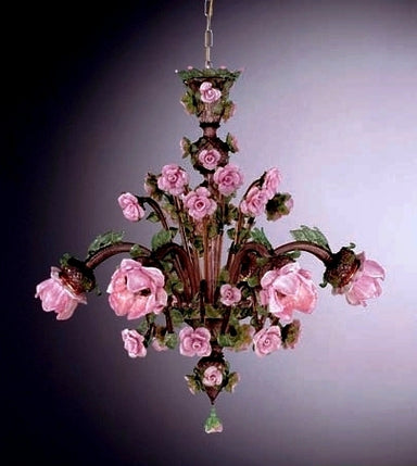 Pink rose chandelier