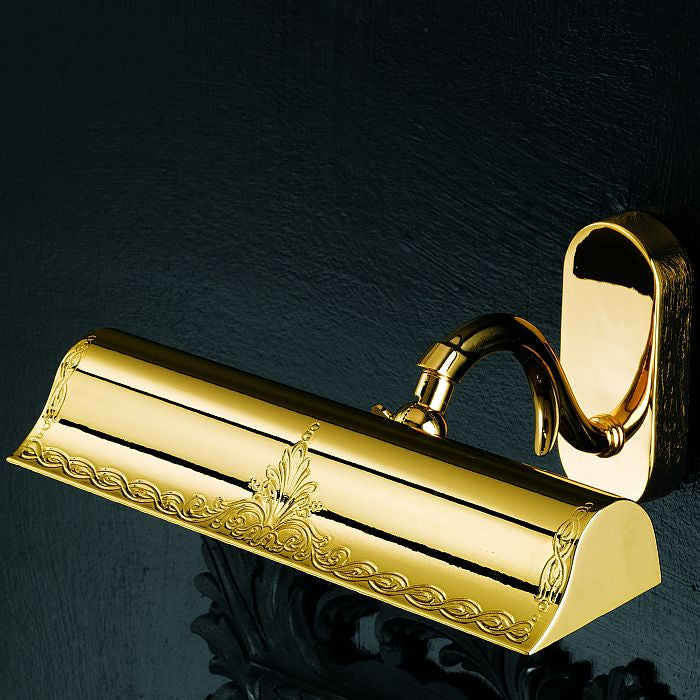 Formal gold-plated picture light from Italy