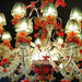 Red and gold Murano glass chandelier in the Rezzonico style