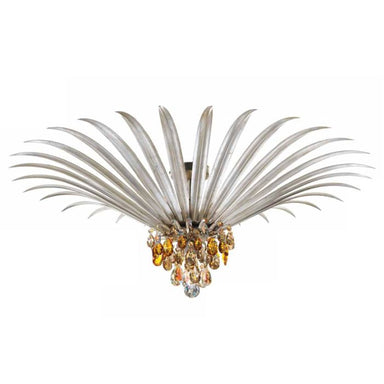 Contemporary Light In Silver Metal With Amber Premium Elements