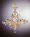 6 light Murano clear glass Venetian style chandelier