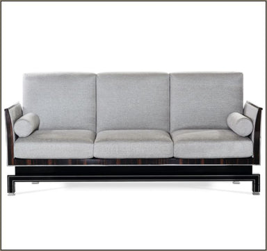 Luxurious Italian black wood-framed sofa