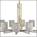 Modern boutique-style cartwheel chandelier with 12 shades