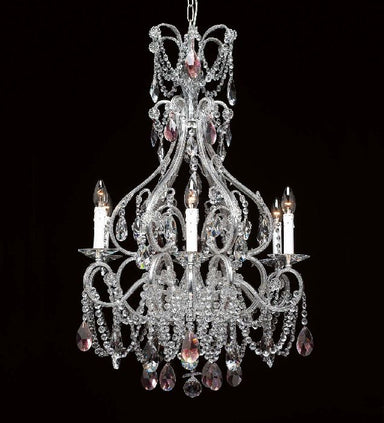 Traditional silver leaf crystal chandelier