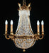6 Light Empire Style Crystal Glass Chandelier