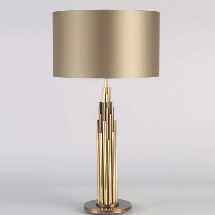 Modern brass designer table lamp upmarket gold table light