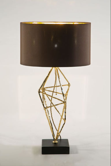 Beautiful Gold Plated Metal Caged Table Light