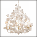 Eight Lamp White Metal Chandelier with Roses