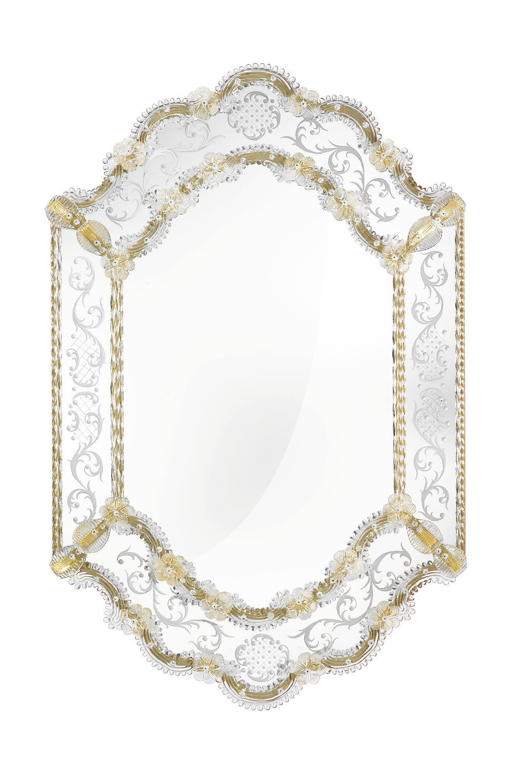 Venetian Mirror Featuring Gold and Pink Trim