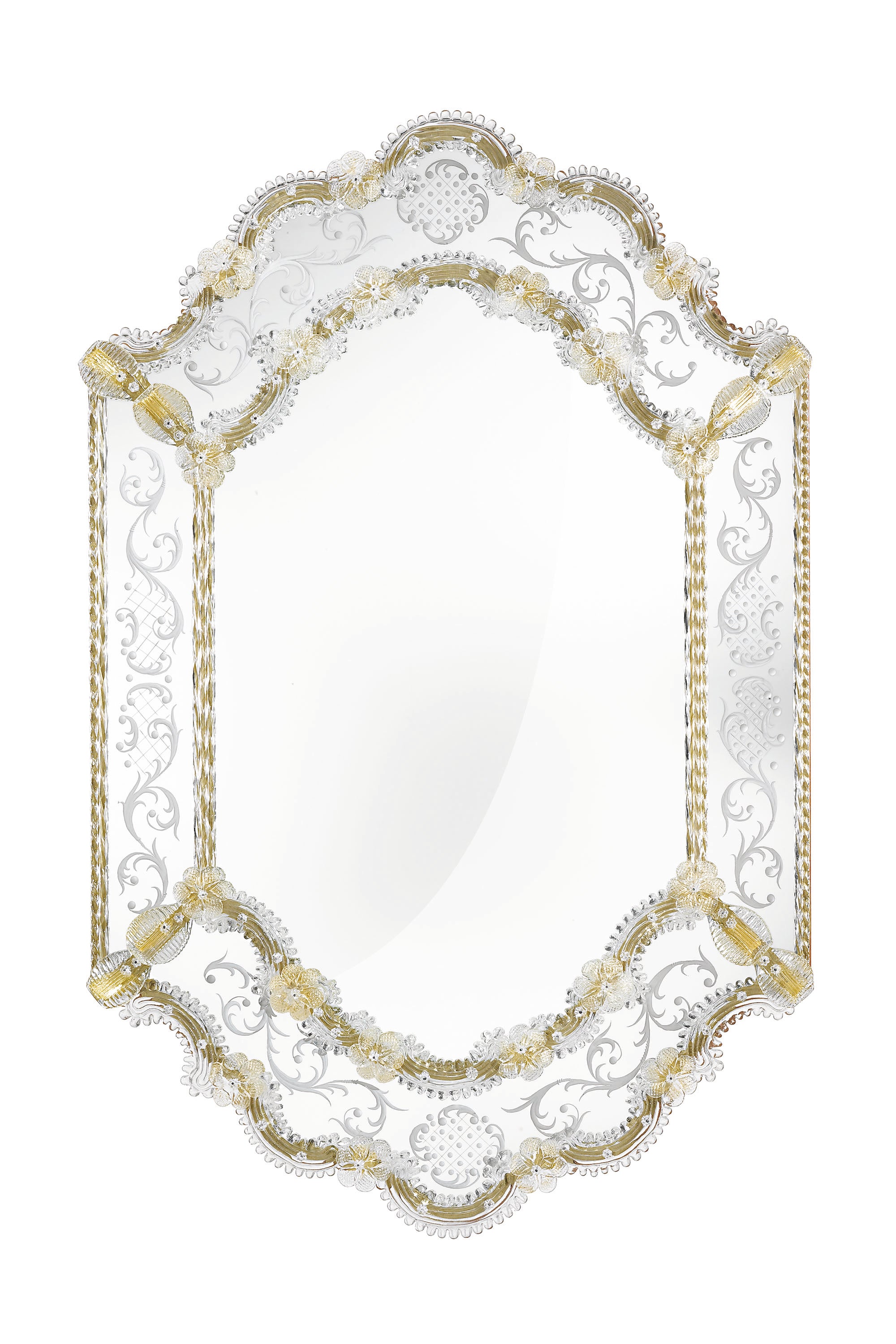 Venetian Mirror Featuring Gold and Pink Trim