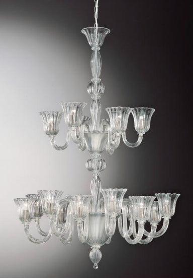 Murano two tier chandelier with tulip shades