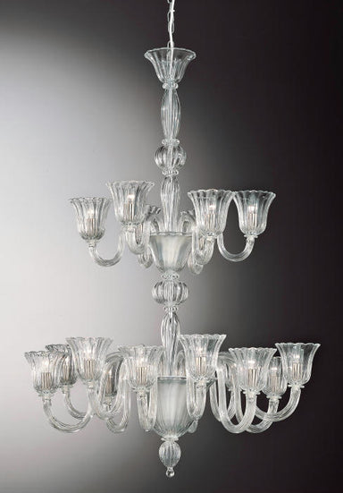 Murano Two Tier Chandelier With Tulip Shades