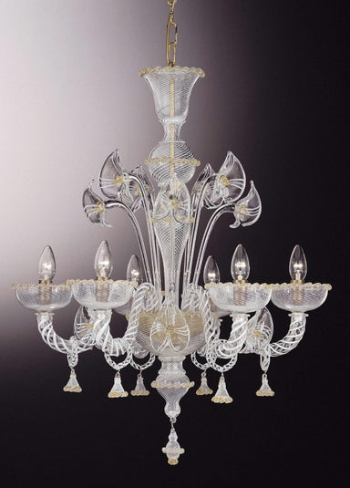 Murano Glass Chandelier With Lilies