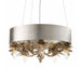 Five Lamp Gold Metal Chandelier with Silver Iron Cylinder