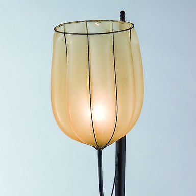 Amber Murano glass or alabaster floor lantern