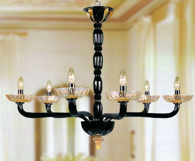 Black art deco style chandelier