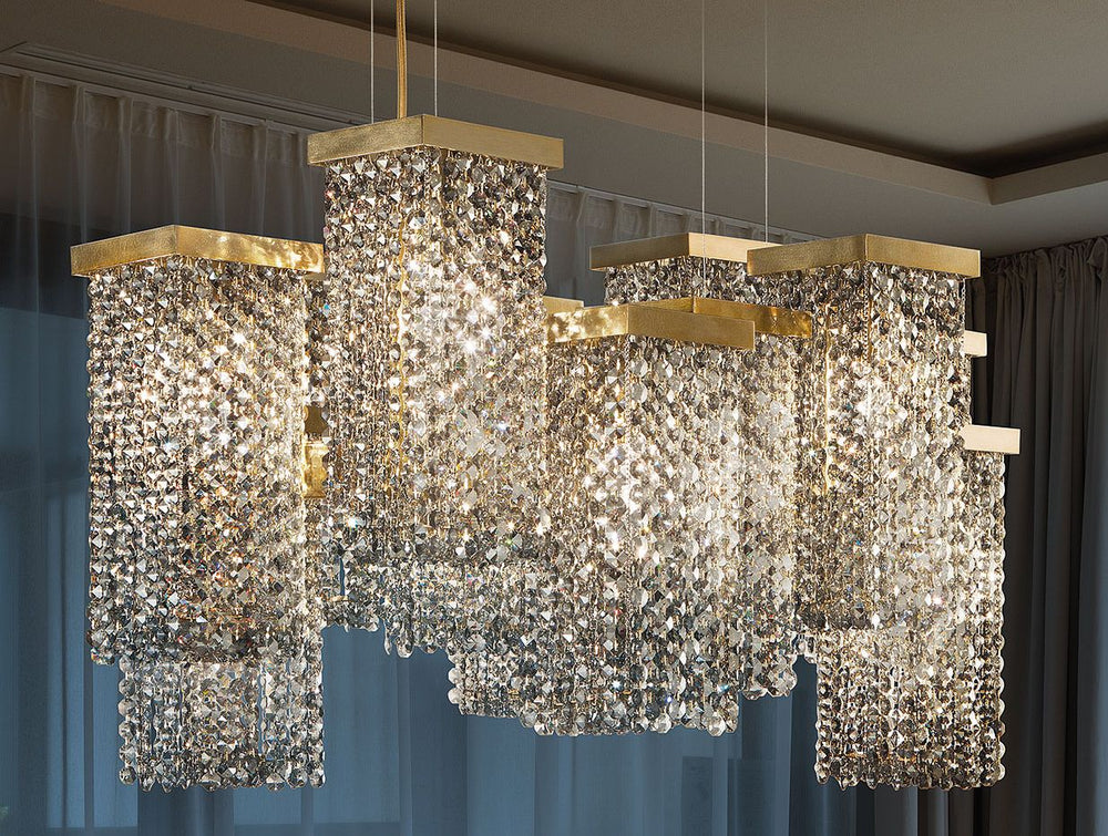 12 light modern chandelier with smoky cut crystal elements