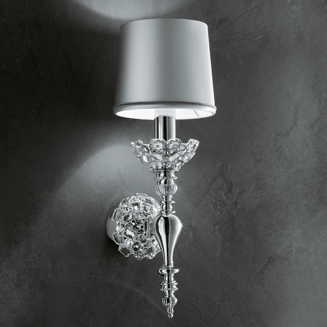 Stylish traditional Italian wall light with embedded crystals