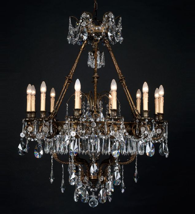 Egyptian Asfour crystal and gold chandelier