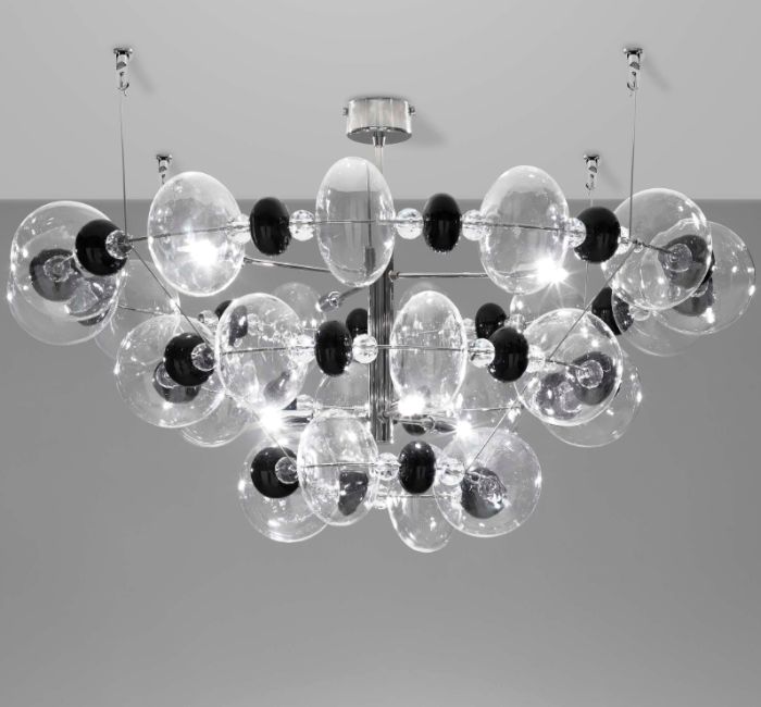 Modern Italian ceiling light with coloured glass balls