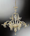 Clear Venetian glass floral chandelier with 6 lights
