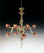 Ruby gold and green Murano glass art floral chandelier