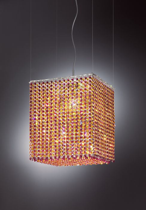 Swarovski crystal pendant light with choice of 6 colours