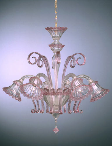 Light pink Murano glass chandelier