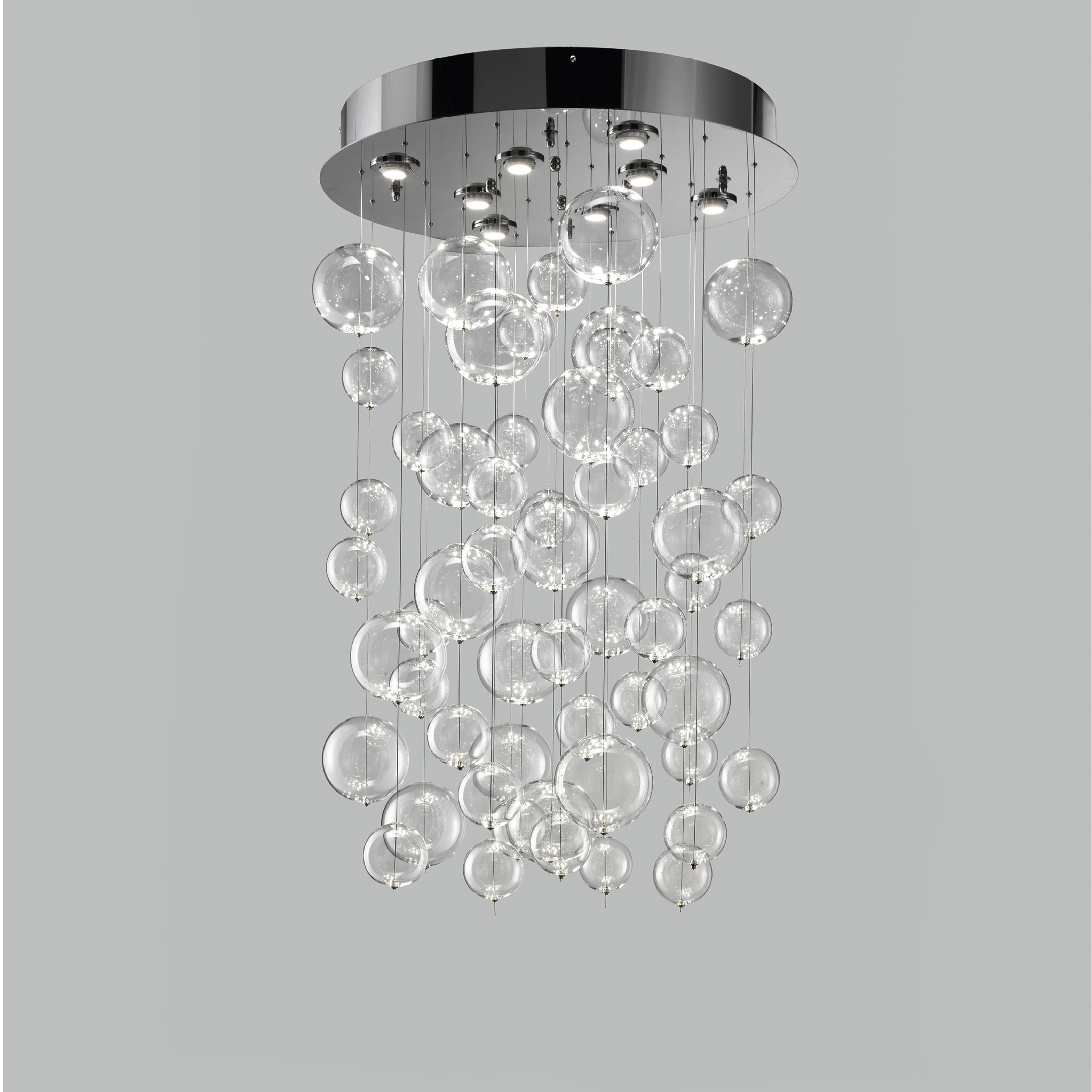 Glass globe modular pendants with circular base