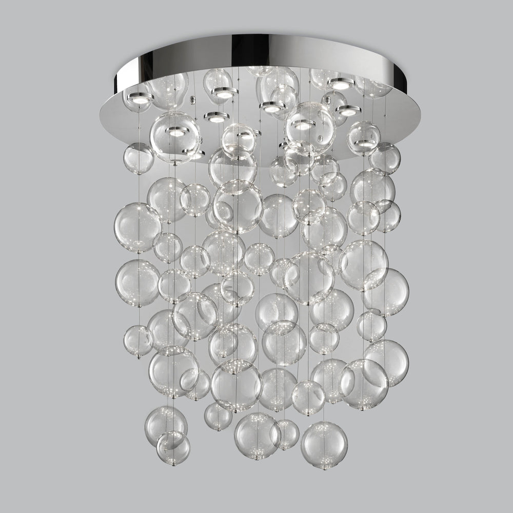 Glass globe modular pendants with circular base
