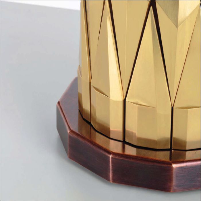 Chic boutique-style gold and brass table lamp