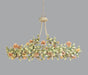 Light Gold Metal Chandelier with Leaves & Flowers