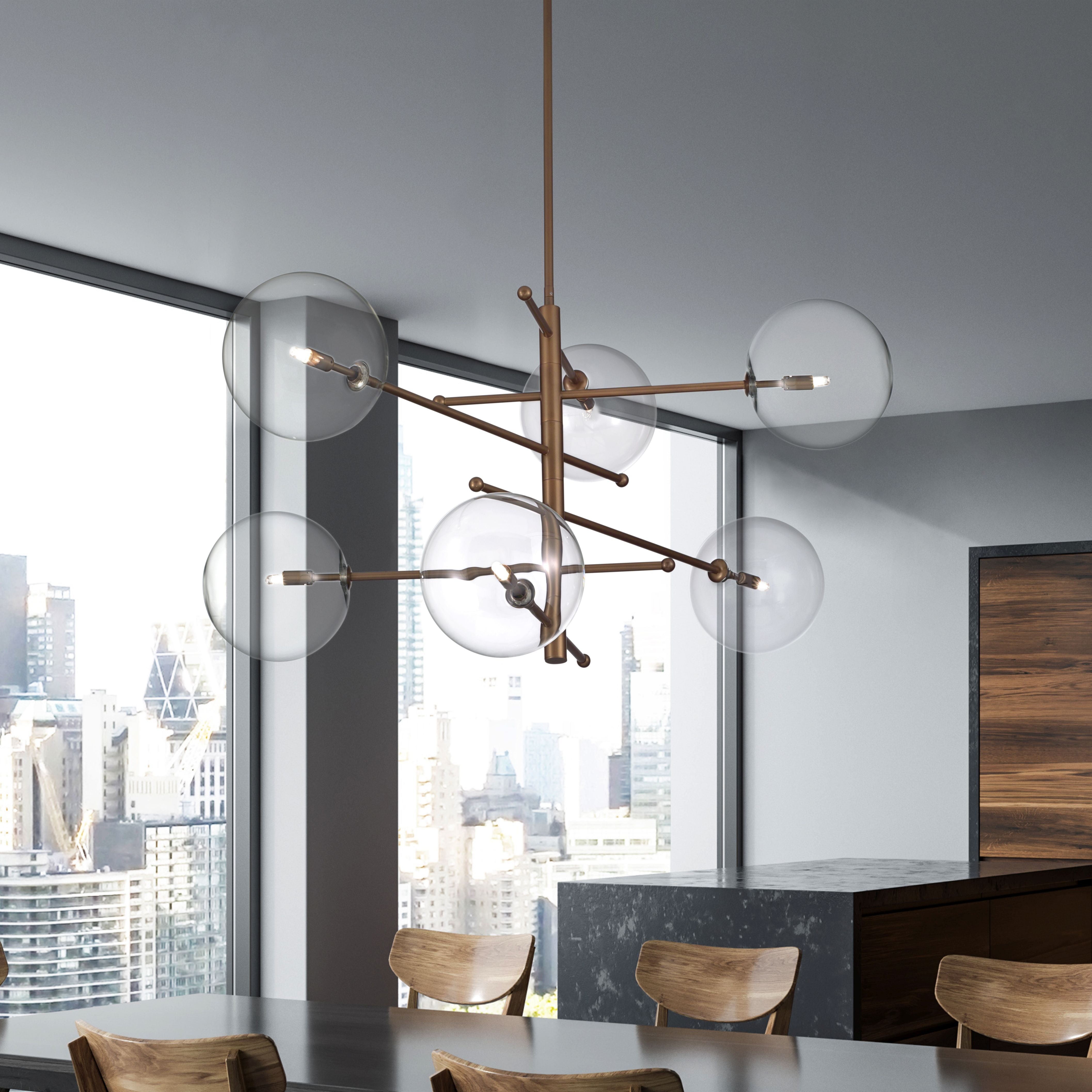 Estro glass globe pendant light