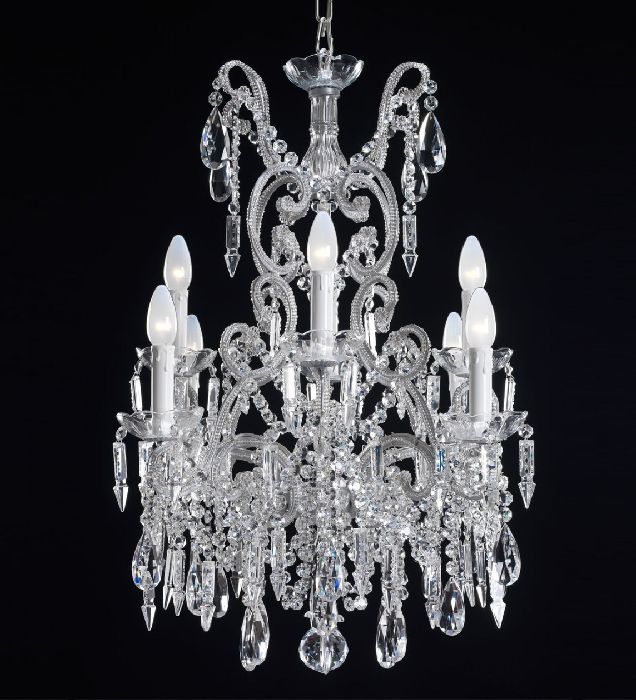 8 Light Luxury Bohemian Crystal Glass Chandelier