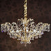 12 Light Gold Plated Crystal Glass Chandelier