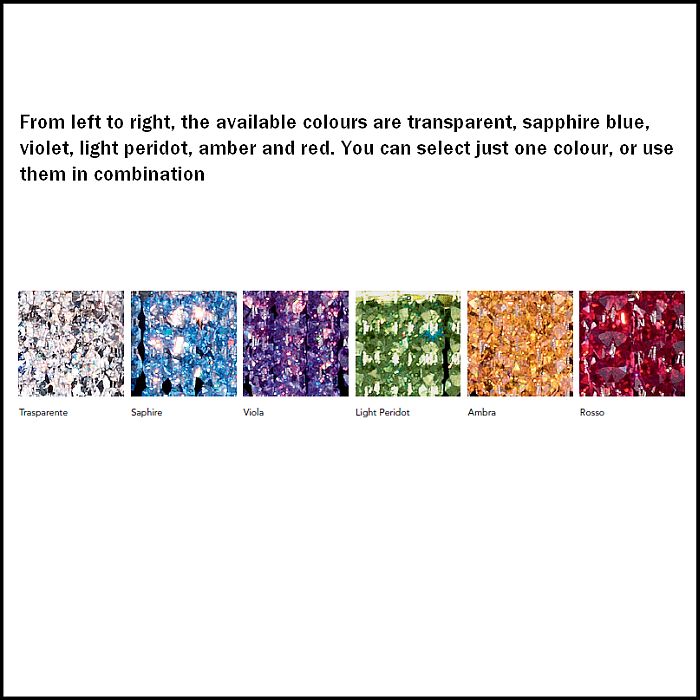 premium crystal pendant wall light with choice of 6 colours