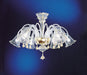 Murano glass chandelier with fluted shades for low ceilings