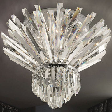 Modern mid-century lead crystal prism ceiling light